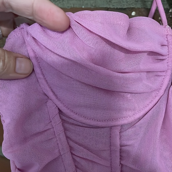 Mesh corset underwire size small rushed Y2K style purple pink color - Picture 3 of 5